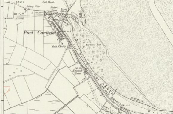 OS map showing canal & coaling wharf at port Carlisle